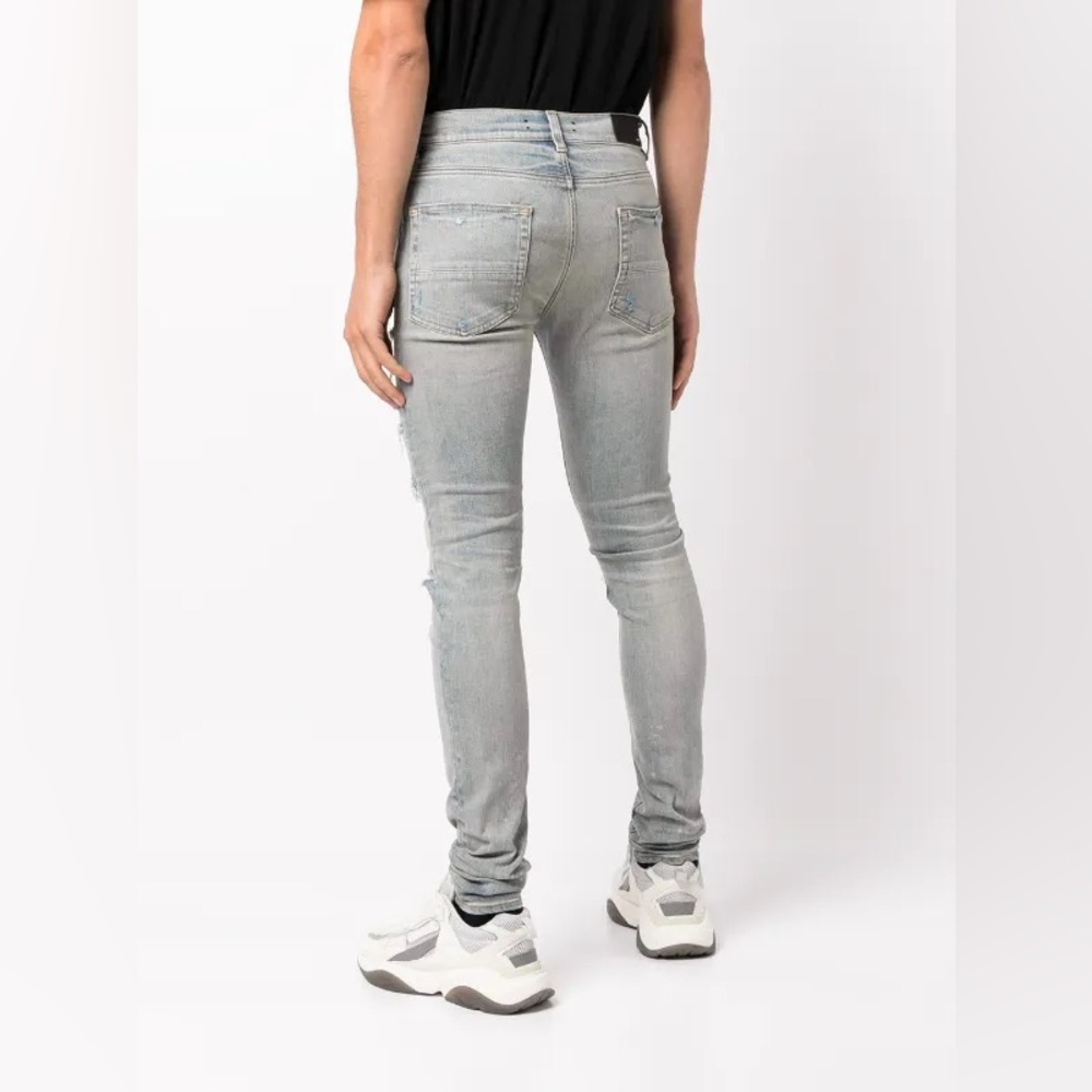 AMIRI Light Blue Ripped Skinny Jeans - Picture 4 of 14
